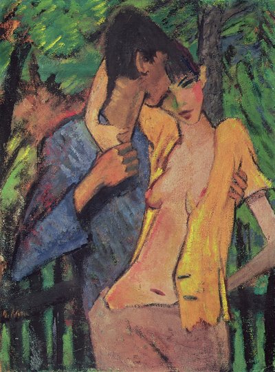 Amantes (O Artista e Irene Altmann) de Otto Mueller